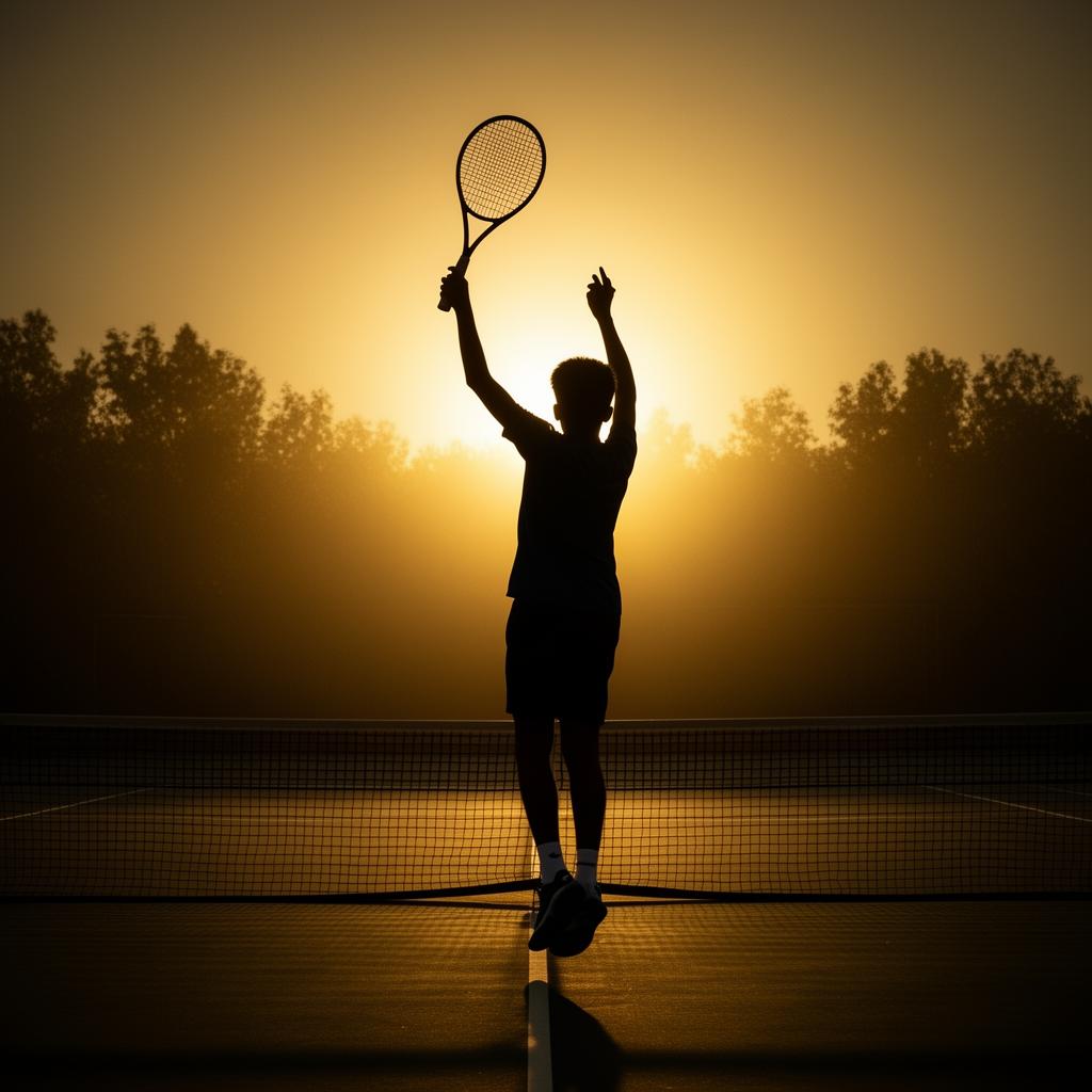 Tennis athlete silhouette